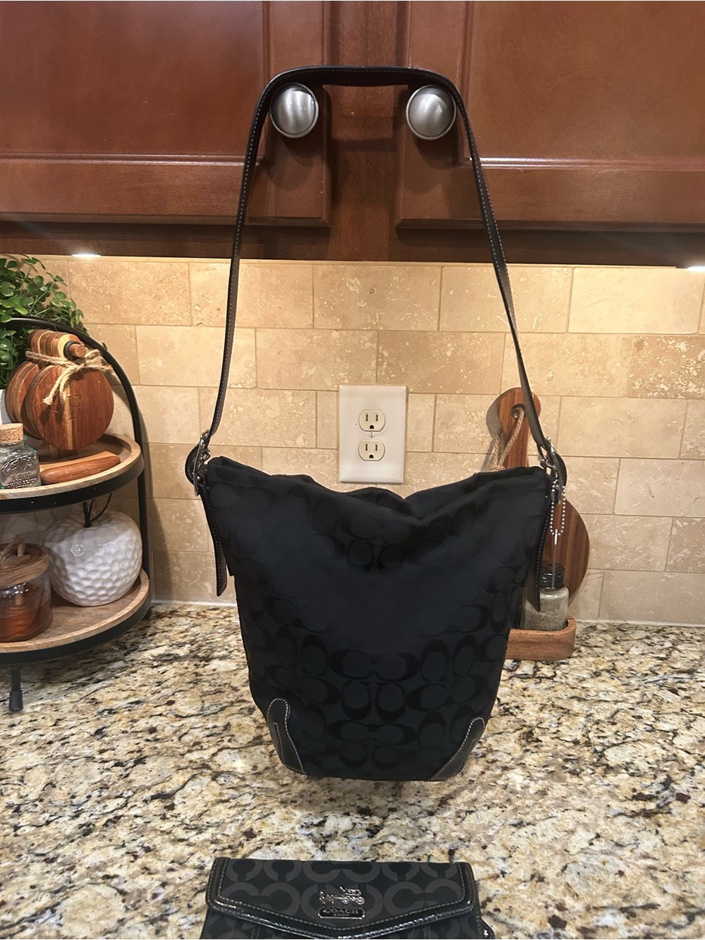 Coach Signature Soho black jacquard and leather bucket bundle with with wallet - Picture 2 of 15